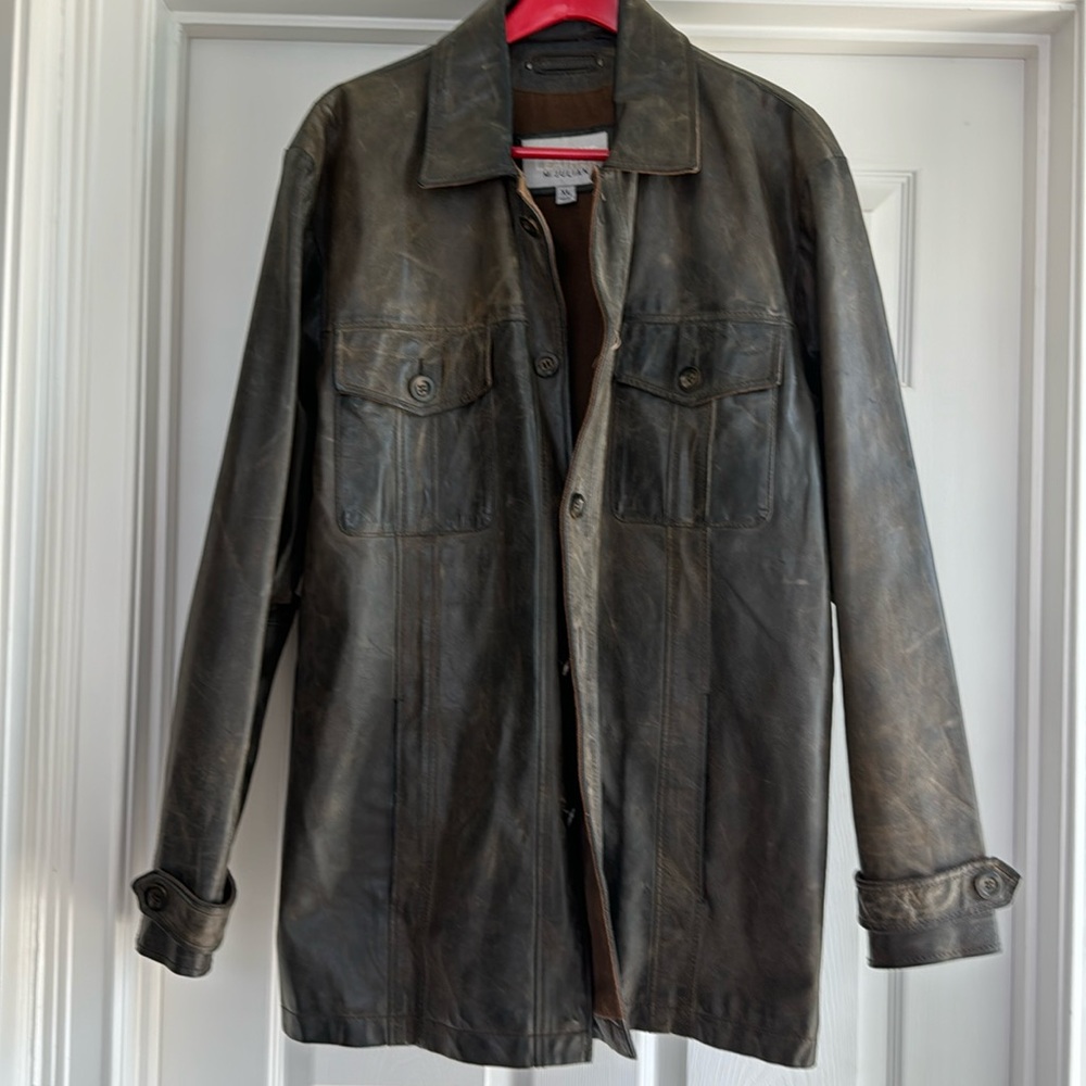 Men’s leather long jacket!